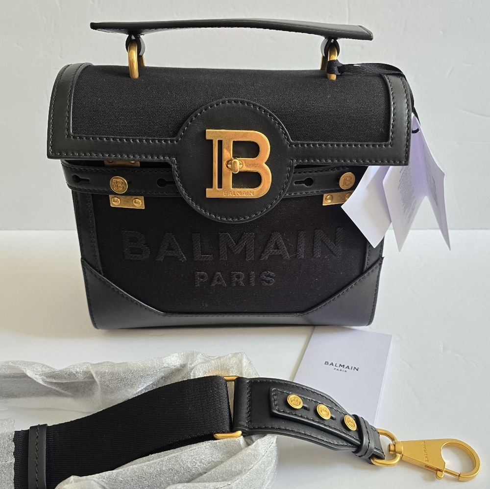 Balmain B-Buzz 23 Top Handle Bag Black - Picture 9 of 10